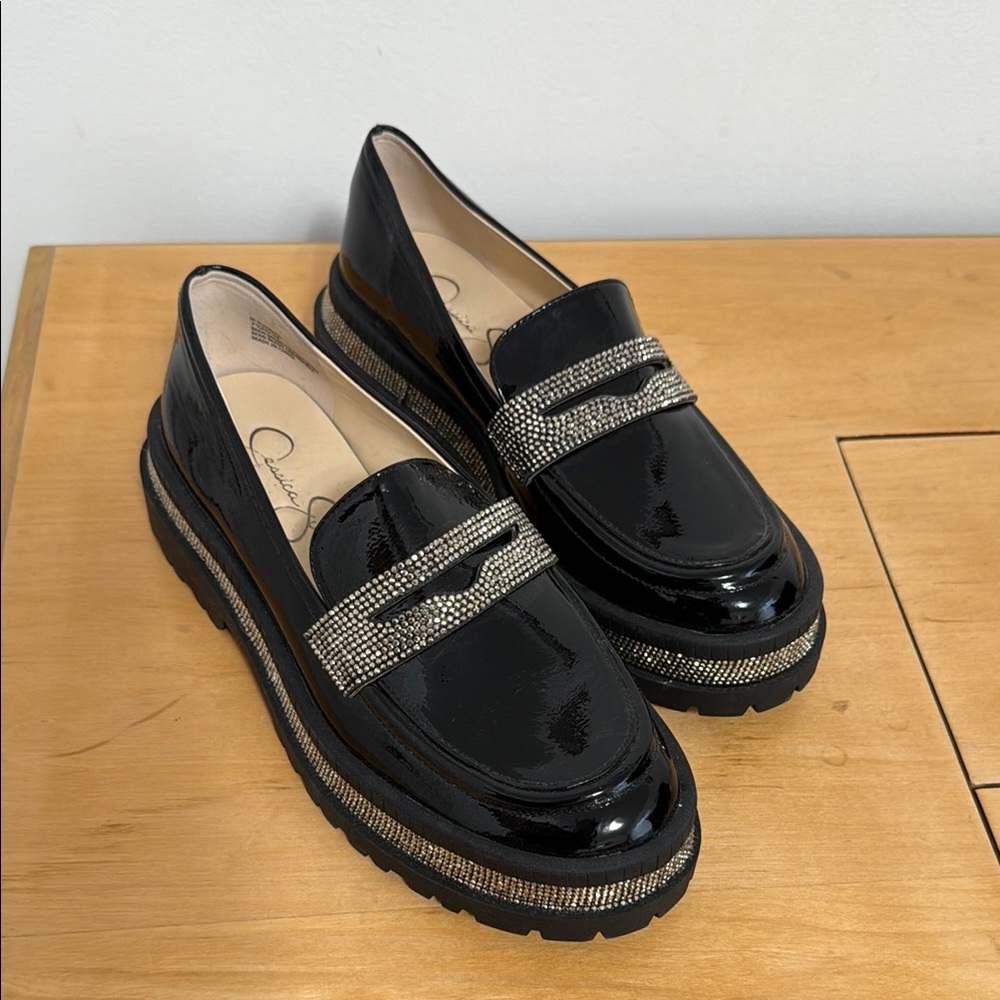 Jessica Simpson Black Platform Loafers